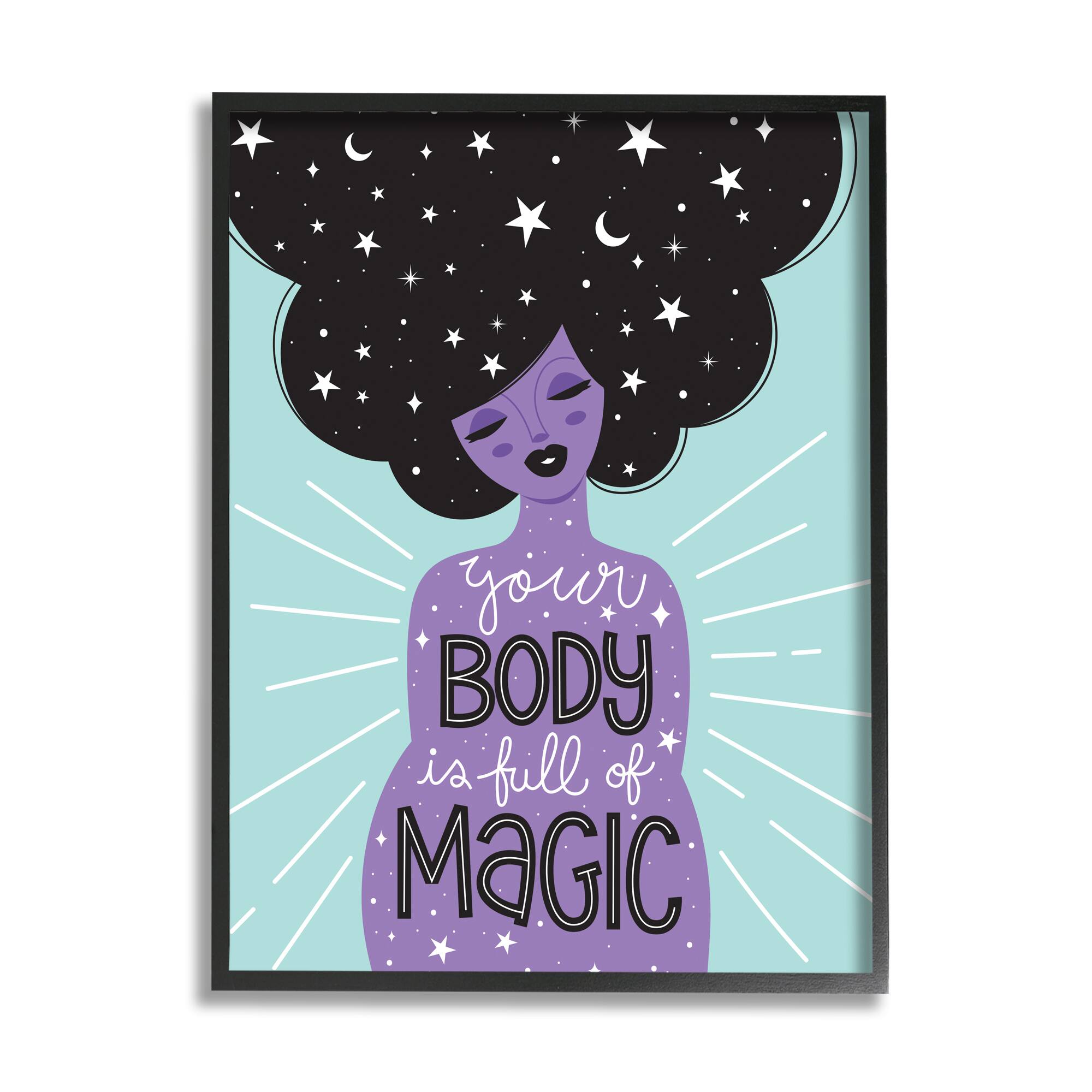Stupell Industries Body Full of Magic Wall Art in Black Frame